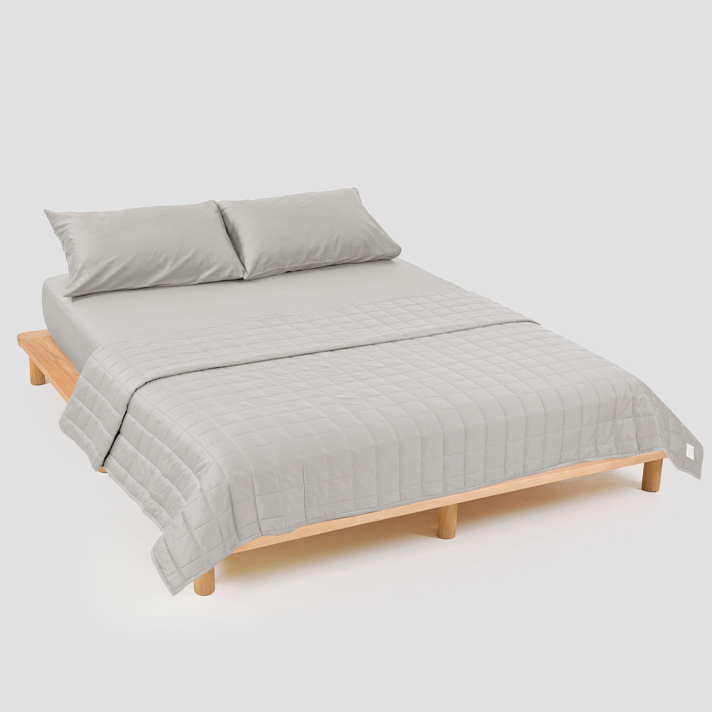 Classic Cloud Light Grey Quilt Bundle Set Organic Cotton By SOJAO
