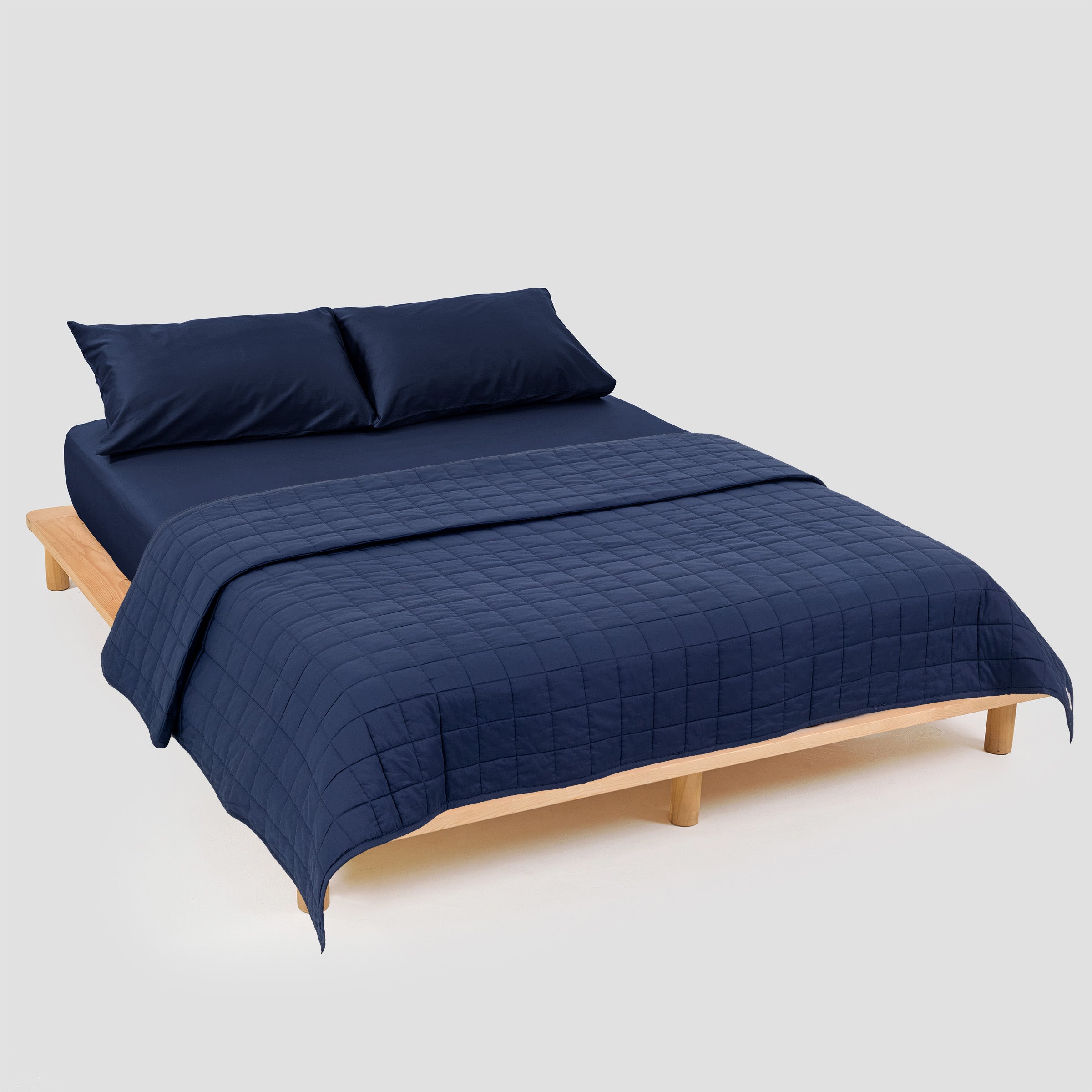 Classic Navy Blue Quilt Bundle Set Organic Cotton By SOJAO