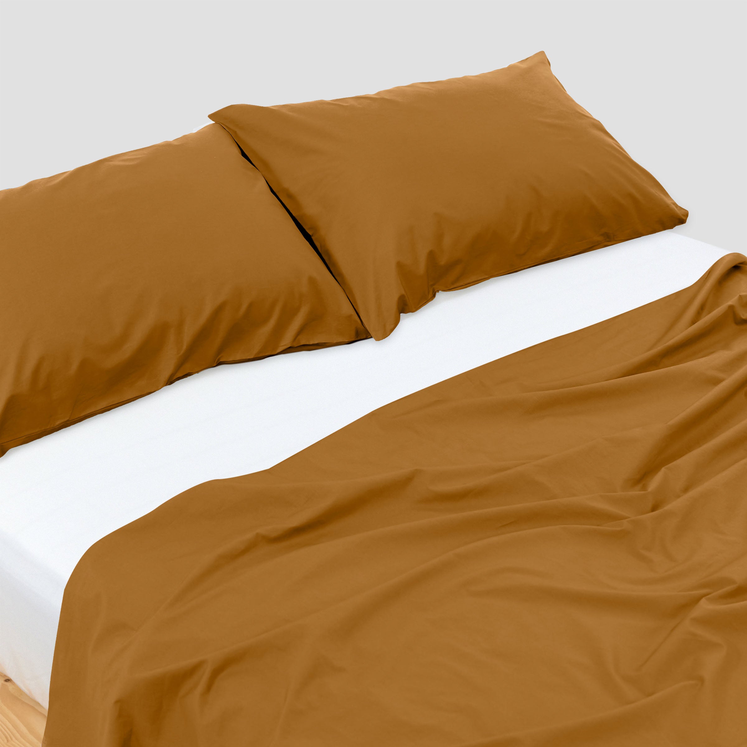 Crisp Mustard Flat Sheet Set Organic Cotton By SOJAO