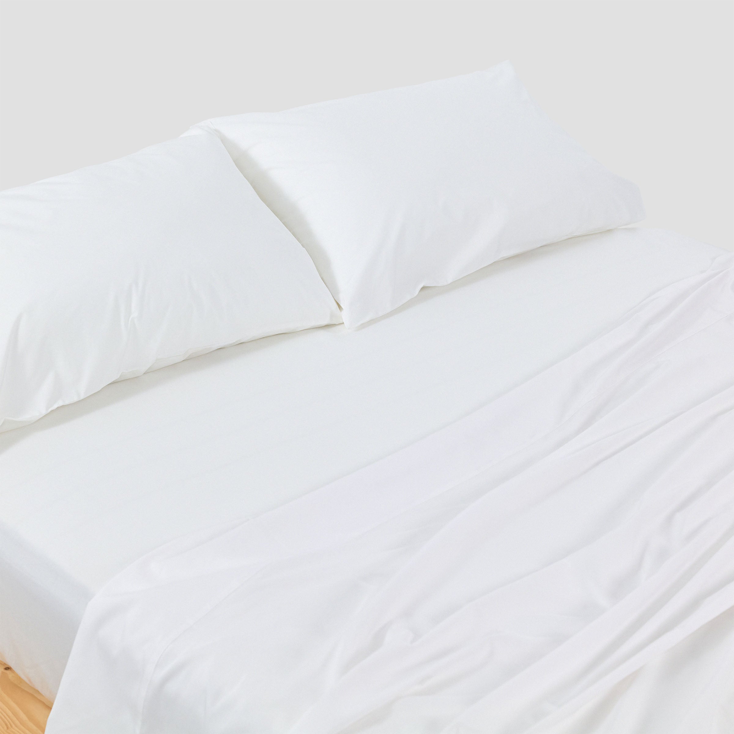 Crisp White Flat Sheet Set Organic Cotton By SOJAO