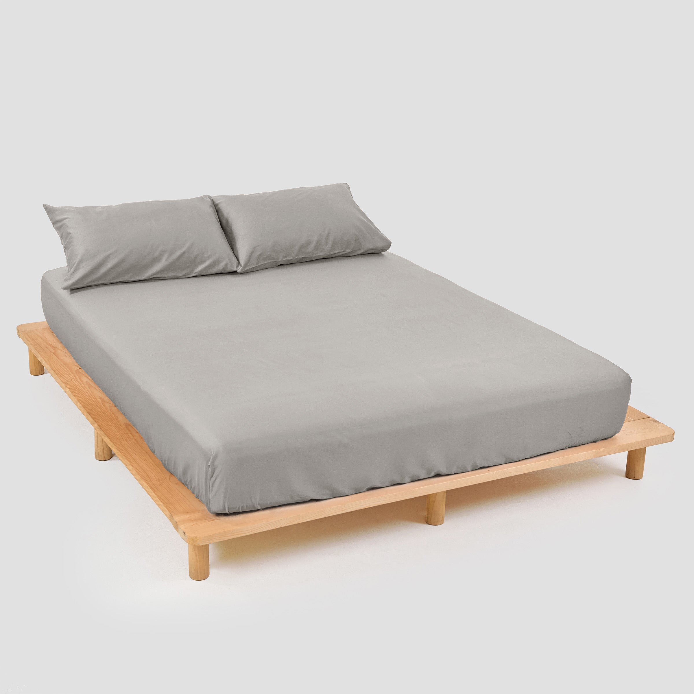 Cloud Light Grey Organic Cotton Sheet Set by SOJAO